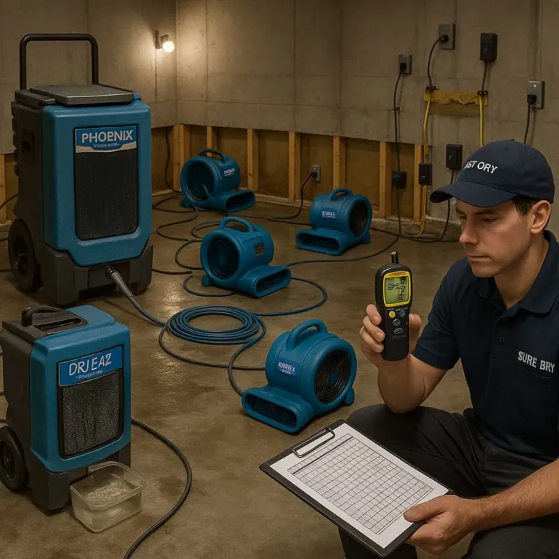 Structural Drying and Dehumidification process in Burnt Store Marina, FL